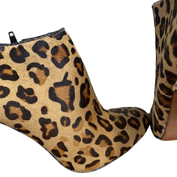 Aldo The Gaunt Tan Leopard Calf Hair Heeled Ankle Booties Women Sz 40 - Picture 10 of 12